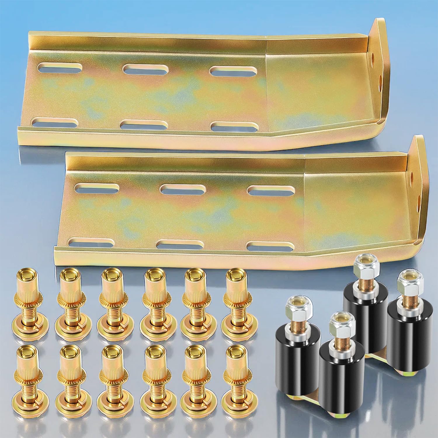 2-Pack 13-04387 Upper Roller Bracket Kit Compatible with Peterbilt 379 Hood or Door, Fits Driver & Passenger Side, Includes Rollers & Complete Hardware, Replacement 13-04387 13-04391 13-04667 13-04403