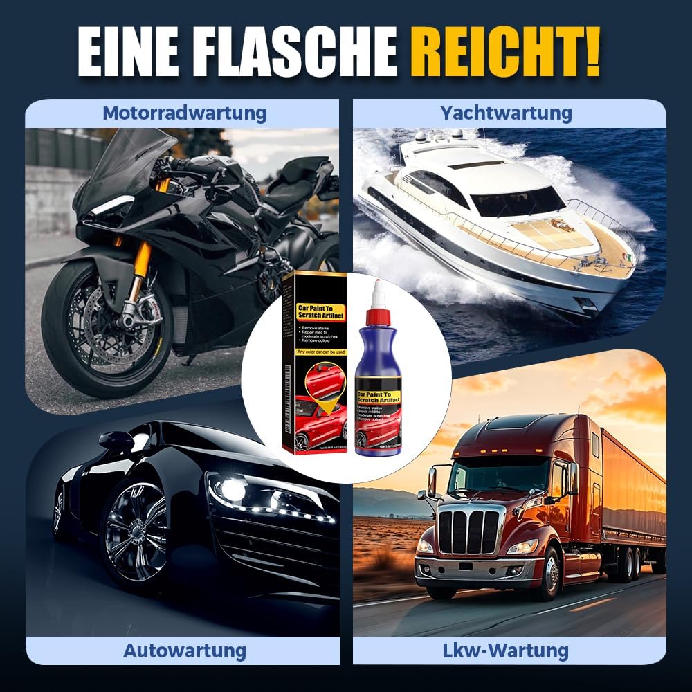 Kratzer Entferner Auto, 2026 Upgrade Auto Kratzer Entferner, Autopolitur Kratzer Entfernen, Schnelle Tiefenreparaturcreme, Lackkratzer Reparatur, Auto Kratzerentferner für Tiefe Kratzer, 100ML*5Pcs
