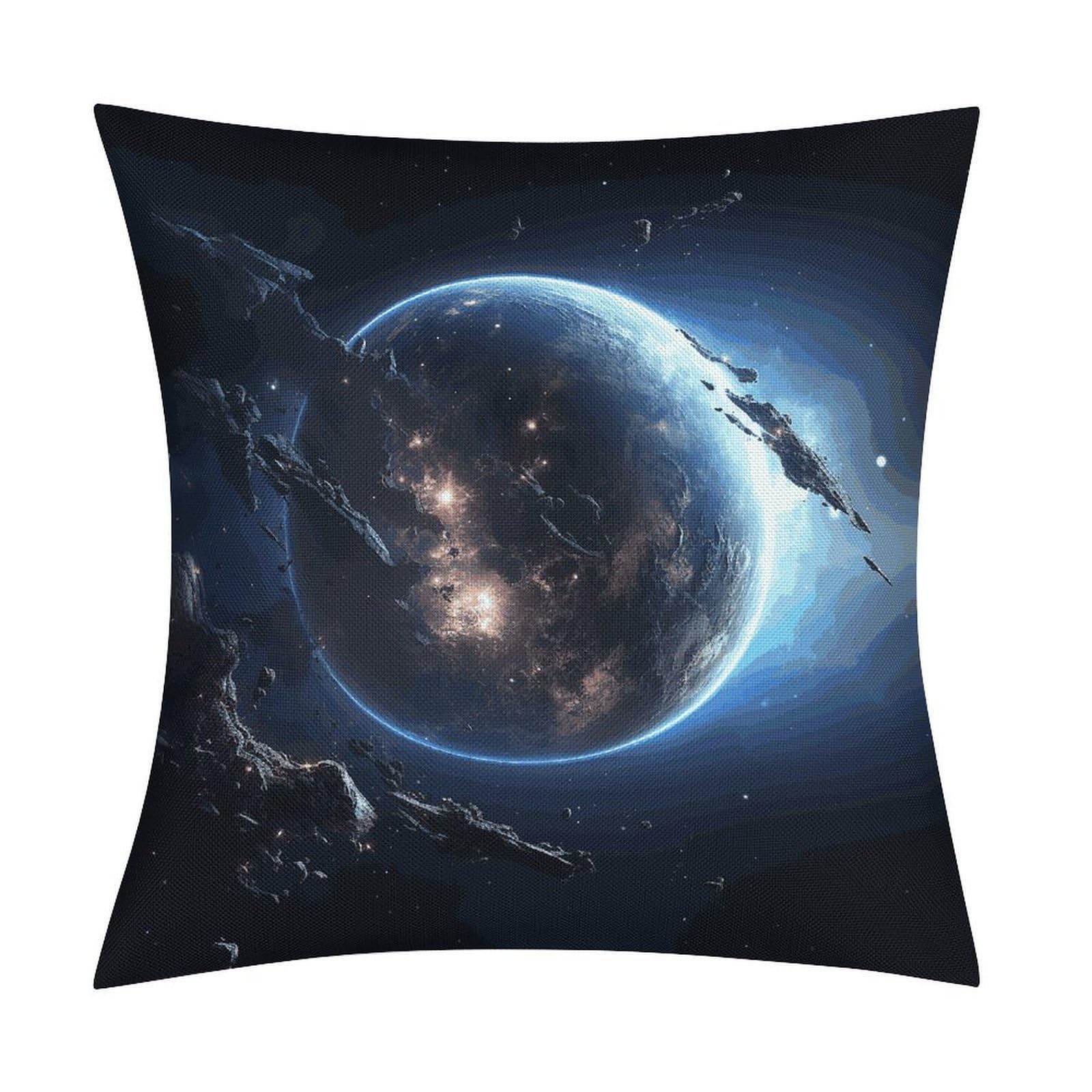 Fodpand Style Earth And Moon Pillow Covers 18X18 Inch, Pillow Cases Boho Farmhouse, Throw Pillow Covers For Couch Sofa Bed Spring Home Decor