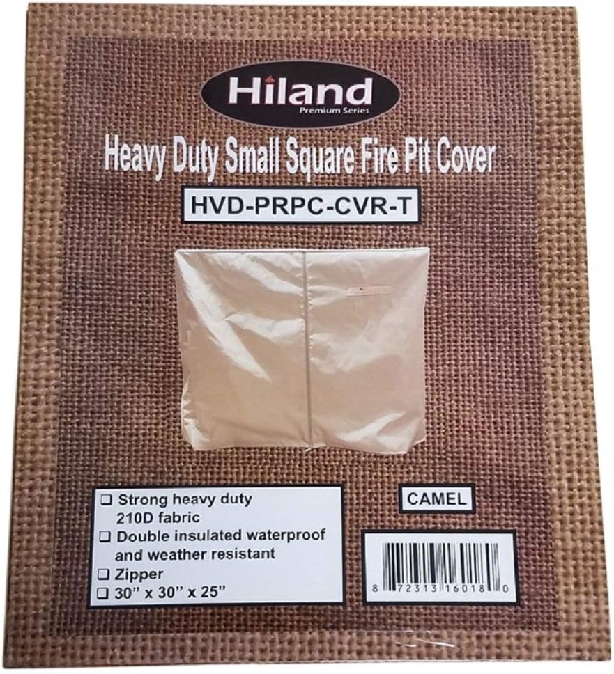 Hiland HVD-PRPC-CVR Heavy Duty Waterproof Conventional Propane Fire Pit Cover-30 x 30 x 25-Tan, Square