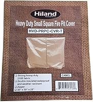 Vista 2 de Hiland HVD-PRPC-CVR - Cubierta para hoguera de propano convencional, impermeable, resistente, 30 x 30 x 25 pulgadas, color marrón claro, cuadrado