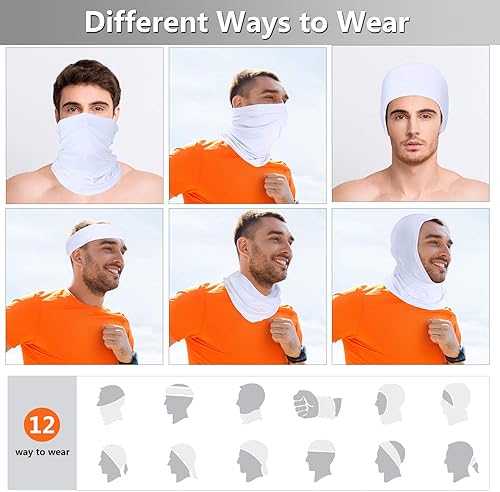 Vista 3 de Geyoga Máscara facial de invierno para hombres, máscara de protección UV, protector solar, transpirable, resistente al viento, polainas