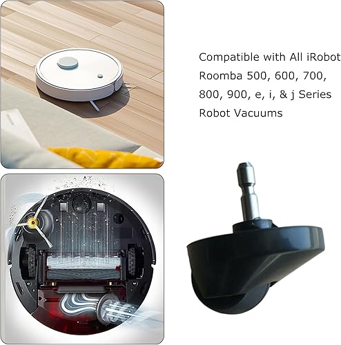 Miniatura 2 de Conjunto de rueda delantera de repuesto compatible con todas las aspiradoras iRobot Roomba 500, 600, 700, 800, 900, e, i y j, 2