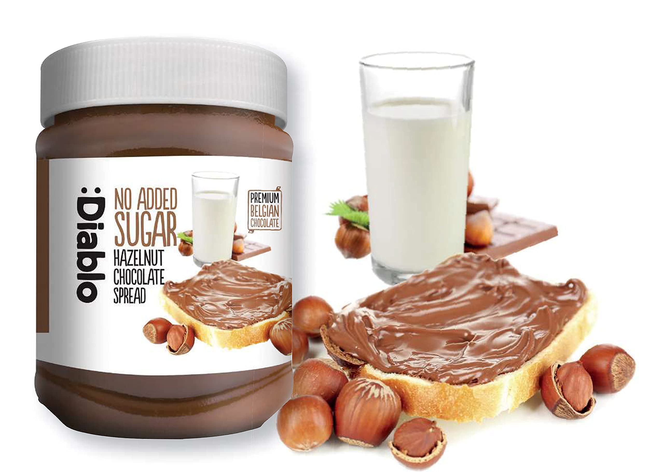 Diablo No Added Sugar Hazelnut Chocolate Spread 350 grams (4 Pack) Buy Online in United Arab