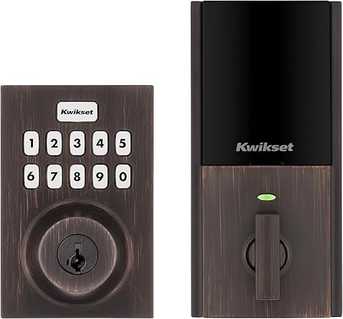 Kwikset HomeConnect 620 Z-Wave - Cerradura inteligente con teclado habilitado de largo alcance con cómoda entrada sin llave, códigos de usuario