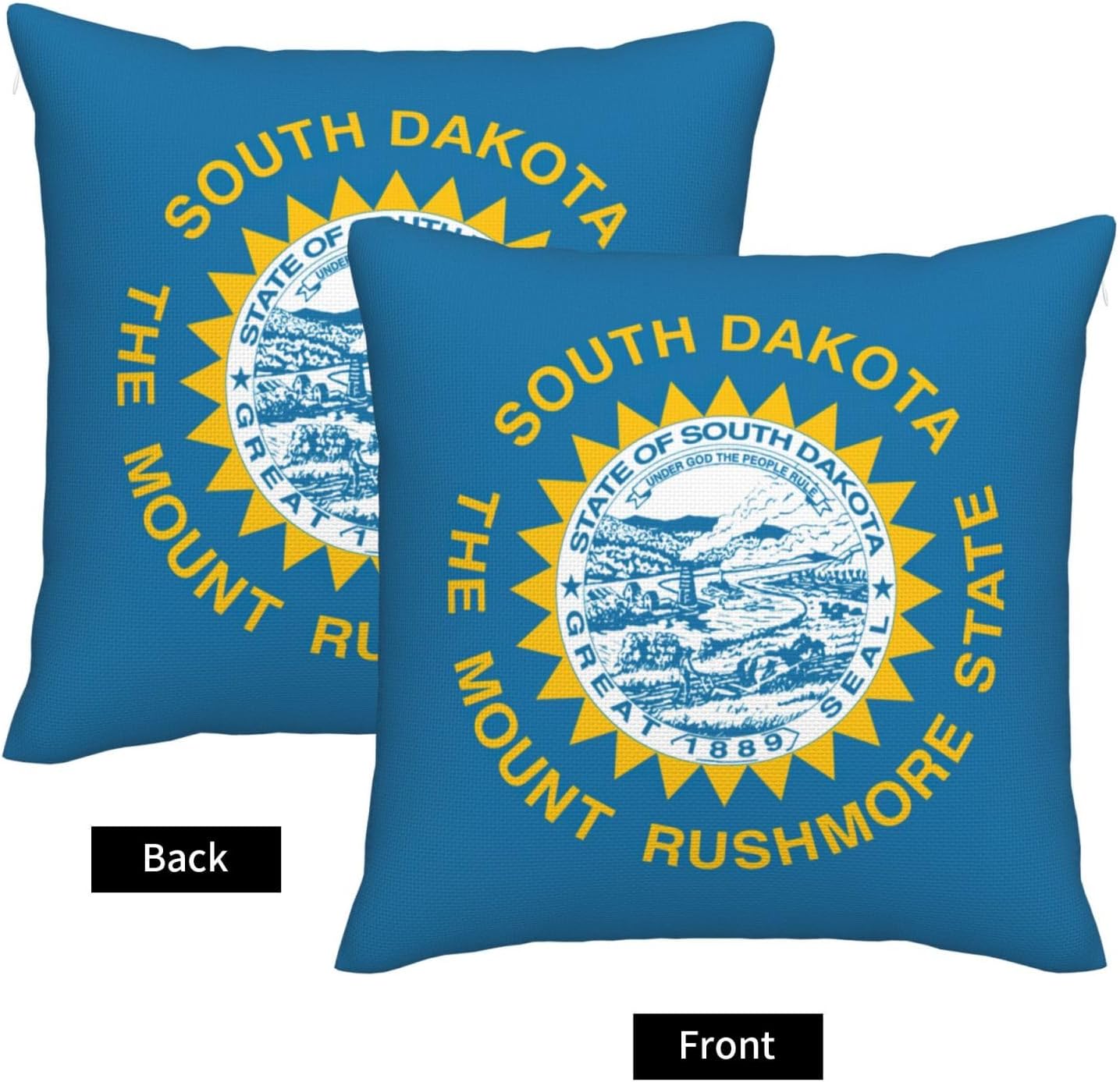 South Dakota Flag Imitation Linen Pillowcase -2 Sets, Fashionable Home Decoration, Used for Sofas, Gardens, beds