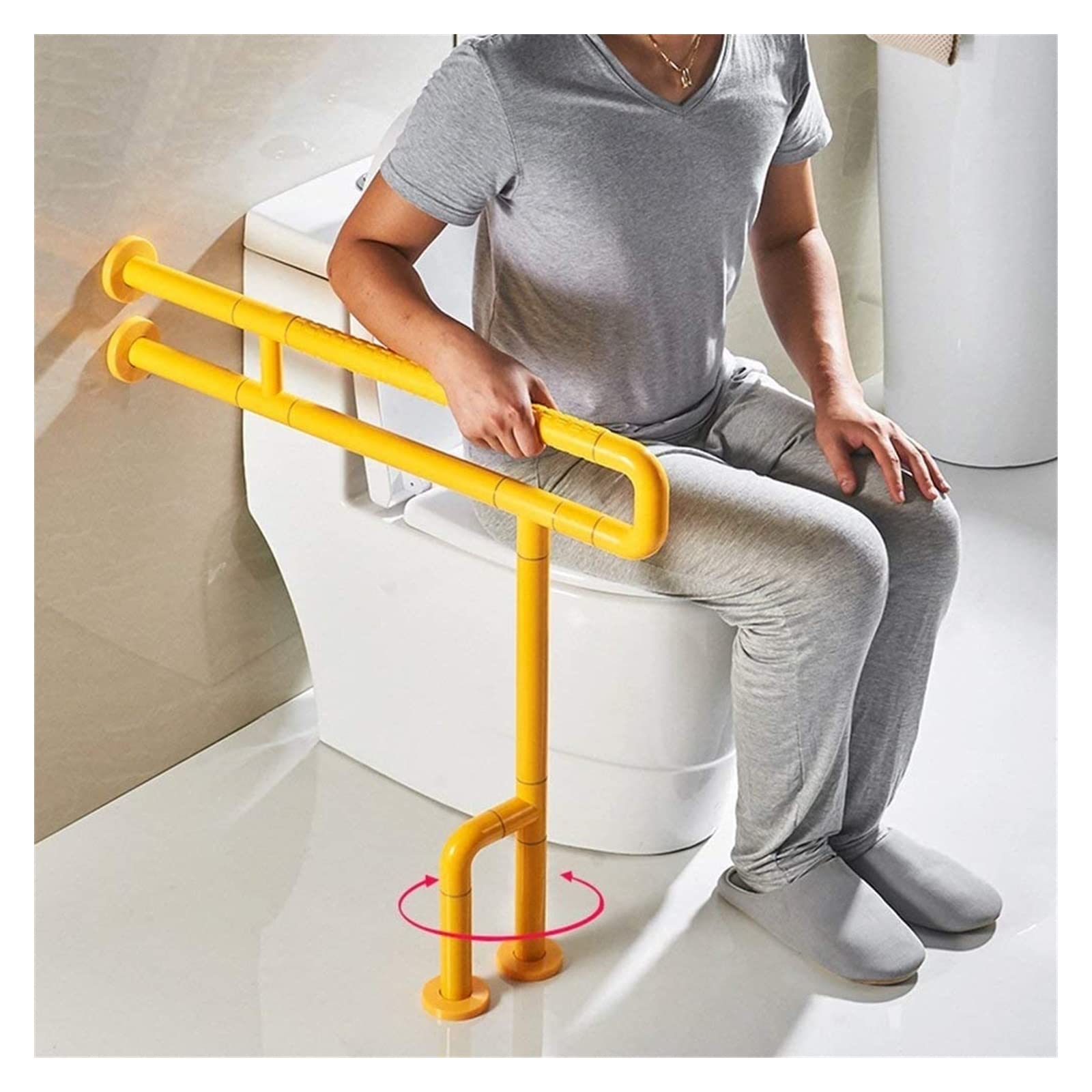 Barras de agarre con ventosa de acero inoxidable, soporte de seguridad, reposabrazos de barandilla, pasamanos de baño para mujeres mayores y niños (color: a)
