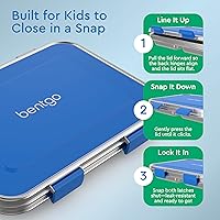 Vista 4 de Bentgo Lonchera de acero inoxidable resistente a fugas para niños, 3 compartimentos con recipiente de silicona adicional, duradera, ecológica, apta
