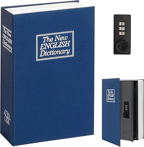 Miniatura 20 de Decaller Caja fuerte con diseño de libro de distracción con cerradura de combinación, caja de seguridad oculta con forma de diccionario, 9.5 x 6.2 x