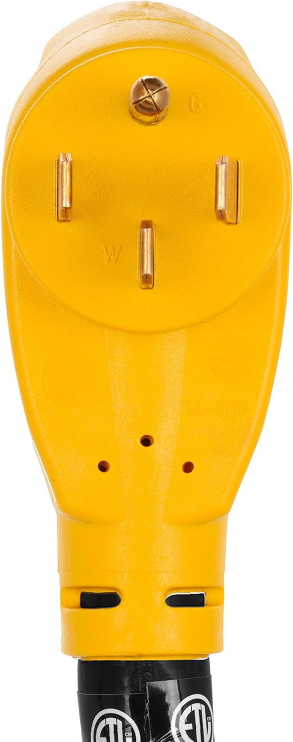 Camco 50-Amp Camper/RV Extension Cord + Power Grip Camper/RV Replacement Plug