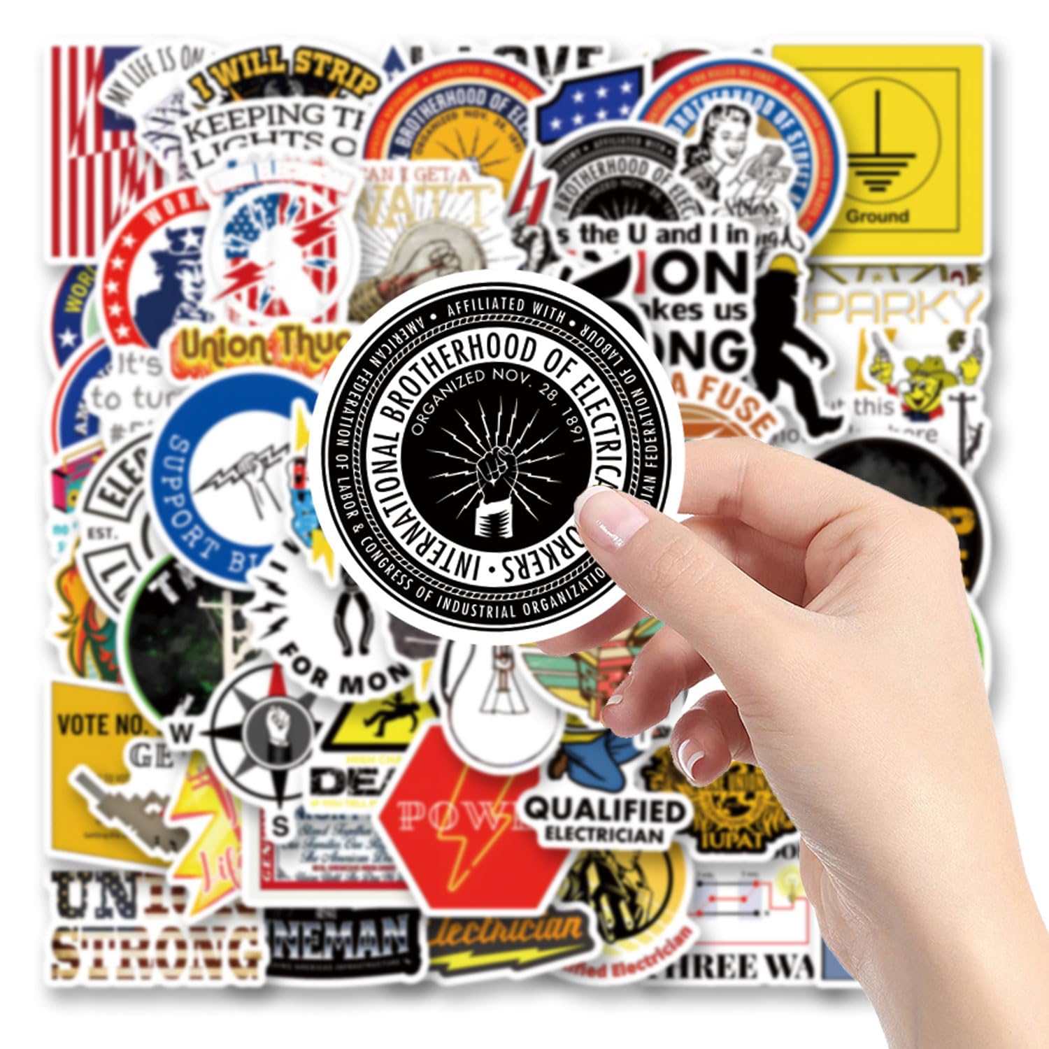 Ibew - Confezione da 61 adesivi estetici in vinile impermeabili, per bottiglie d'acqua, laptop, telefono, skateboard, scrapbooking, regali per bambini, adolescenti e adulti, per feste