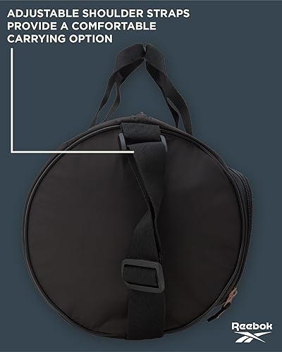 Miniatura 4 de Reebok Bolsa de lona - Bolsa de gimnasio para entrenamiento y viajes, bolsas de lona de tamaño pequeño para mujeres y hombres, Easton Black