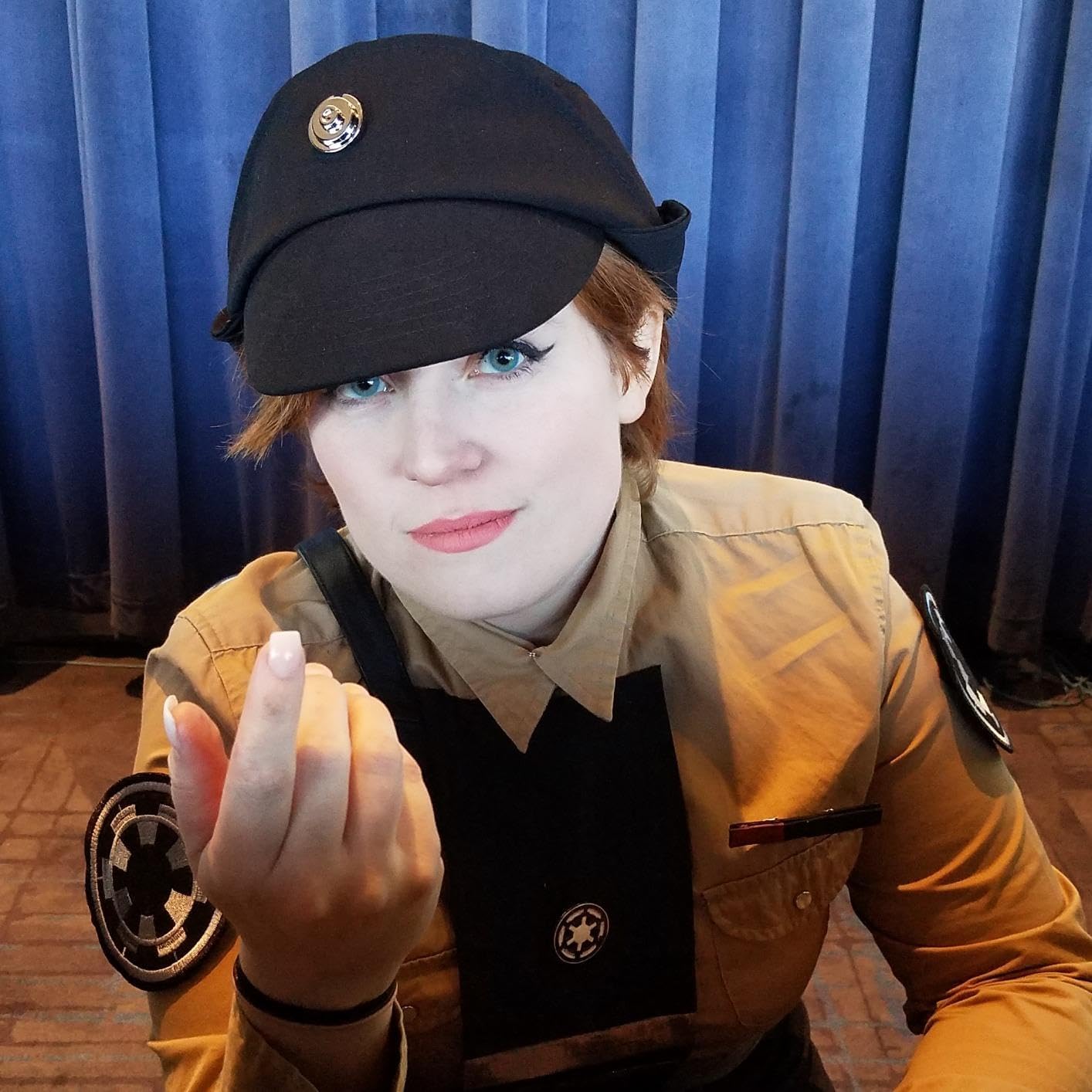 Star Wars Imperial Officer Cap Hat Wear Costume Black Grey, Black, Size Large - Image 5