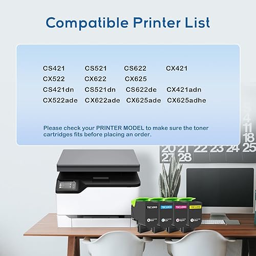 Miniatura 2 de 78C1XK0 8500 Páginas Negro Cartucho de tóner remanufacturado de reemplazo para Lexmark CS421 CS521 CS622 CX421 CX522 CX622 CX625