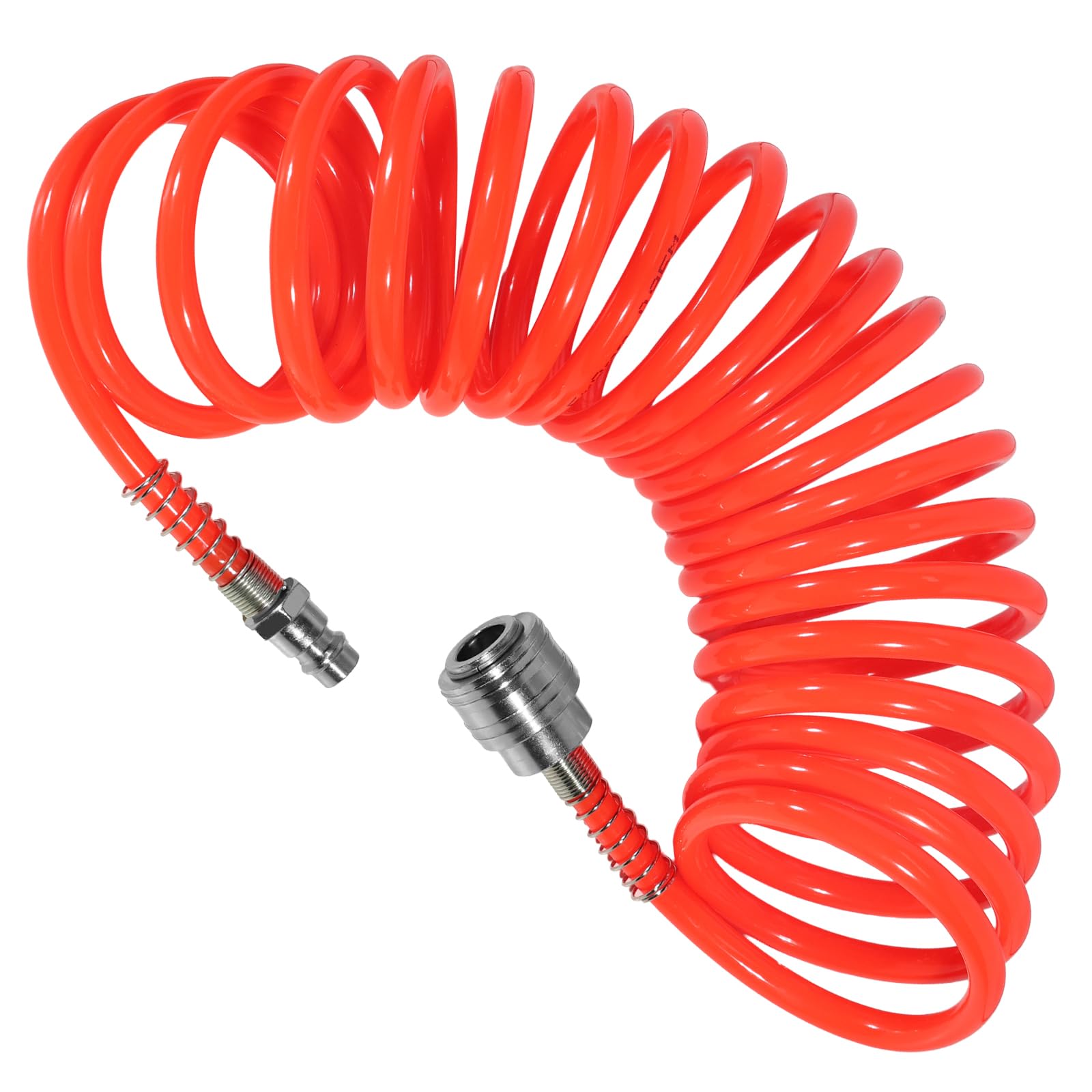 Tuyau Air Comprimé 5m Tuyau Spirale PU 5×8mm Rouge | Accessoires Compresseur avec Raccords Rapides