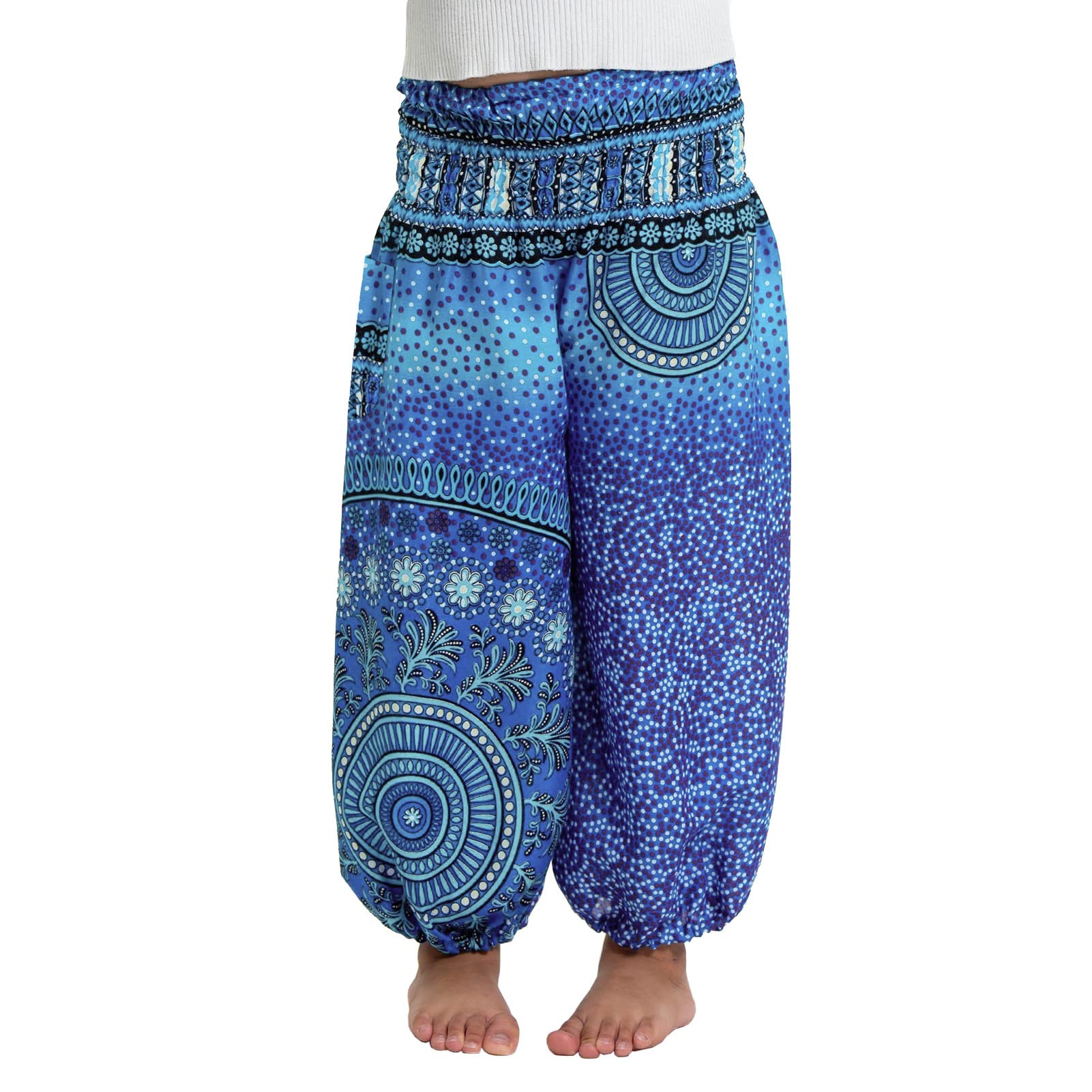 Unisex Little Kids Yoga Trousers Bohemian Beach Pants Baggy Harem Activewear for Boys and Girls Age 3-10