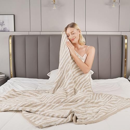 Manta de microfibra reversible y esponjosa con diseño de cebra 3D, súper suave y acogedora manta de viaje para muebles, camas y sofás sillas, 50 x