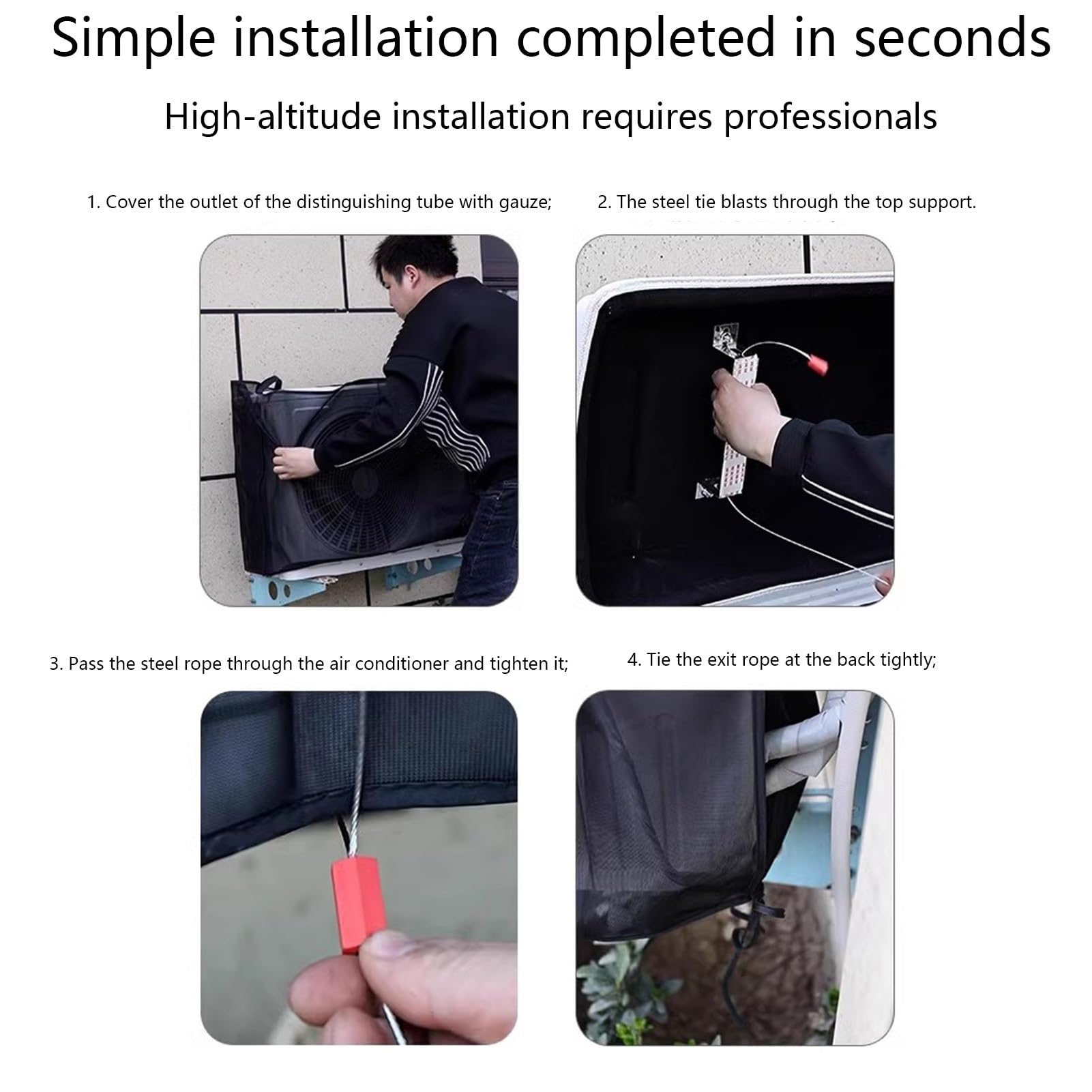 Housse de climatisation extérieure, housse de pompe à chaleur étanche à la poussière avec filet de protection blanc, housse de fenêtre extérieure pour : fenêtre extérieure couverture de courant
