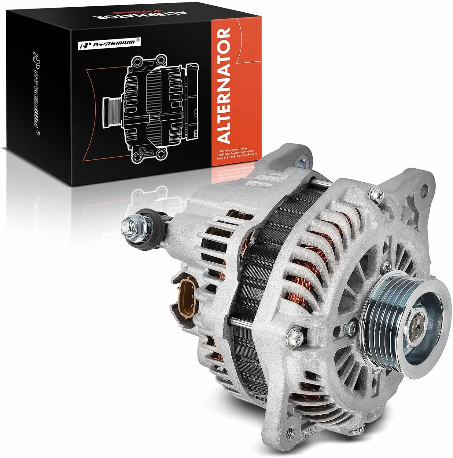 A-Premium Alternator Compatible with Subaru Outback, Legacy, 2010-2012 2.5L, 12V 110A 6-Groove Pulley Clockwise
