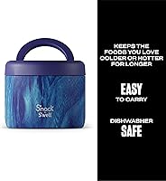 Vista 2 de S'nack by S'well - Recipiente de alimentos de acero inoxidable, 24 onzas, bosque azul, cuencos aislados de doble capa, sin BPA