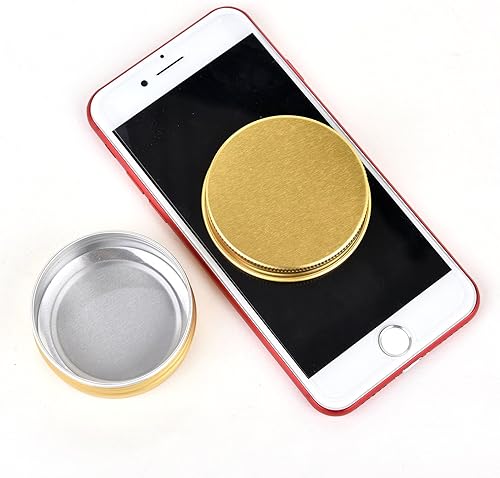 Miniatura 5 de Latas de metal de aluminio de 1 onza, paquete de 48 recipientes de lata redondos, latas de almacenamiento, tarros de metal vacíos, recipientes