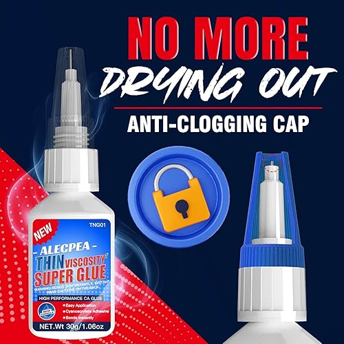 Miniatura 54 de ALECPEA Pegamento de vidrio de 1.06 oz – Adhesivo de secado rápido y resistente a la intemperie para reparación de vidrio, joyas, arte, cristal