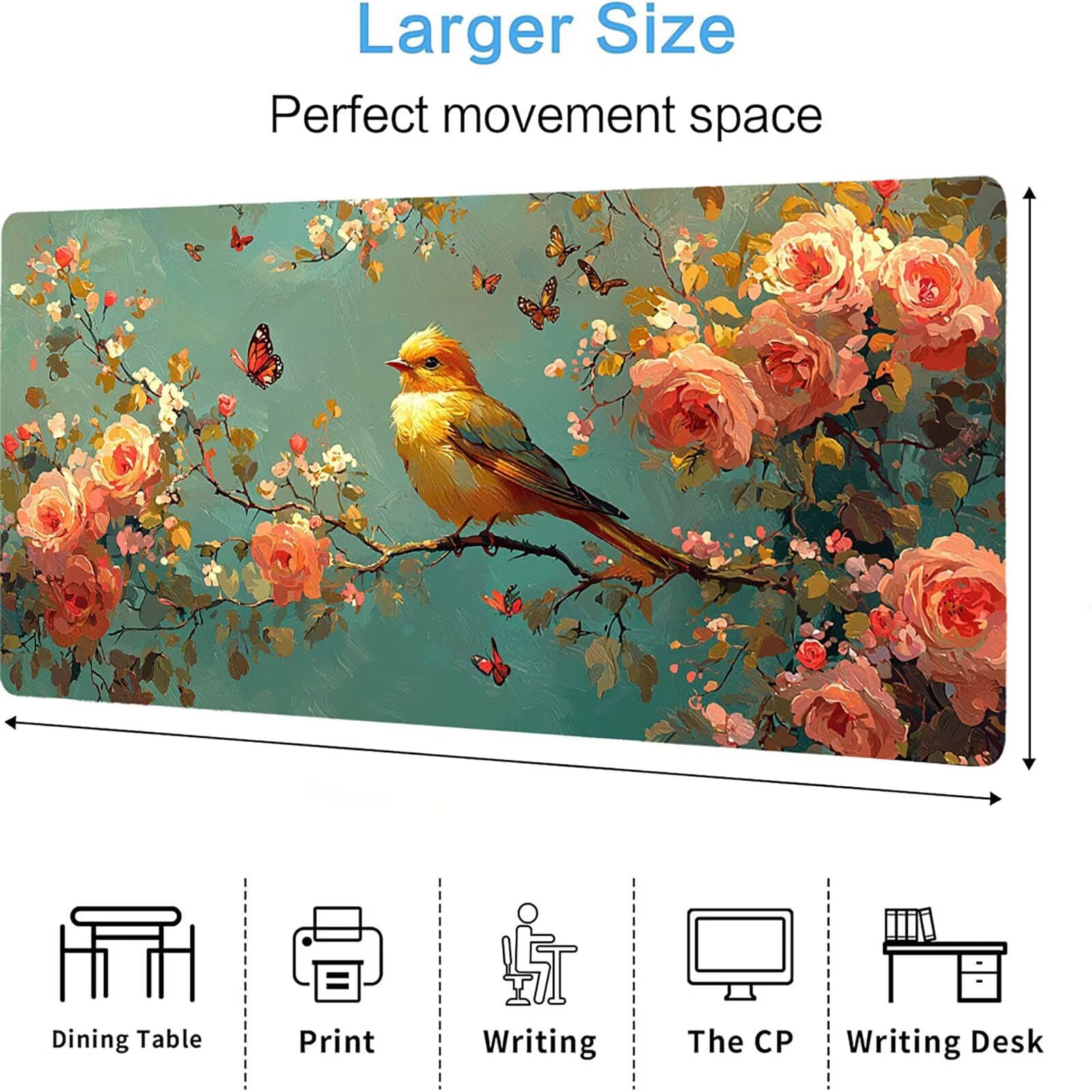 Podkładka pod mysz zwierzęcą matowa, podkładka pod mysz do gier XXL 1200 x 600 x 5 mm, podkładka na biurko dla graczy, bardzo duża bezszwowa mata na stół dla graczy, antypoślizgowa podstawa,