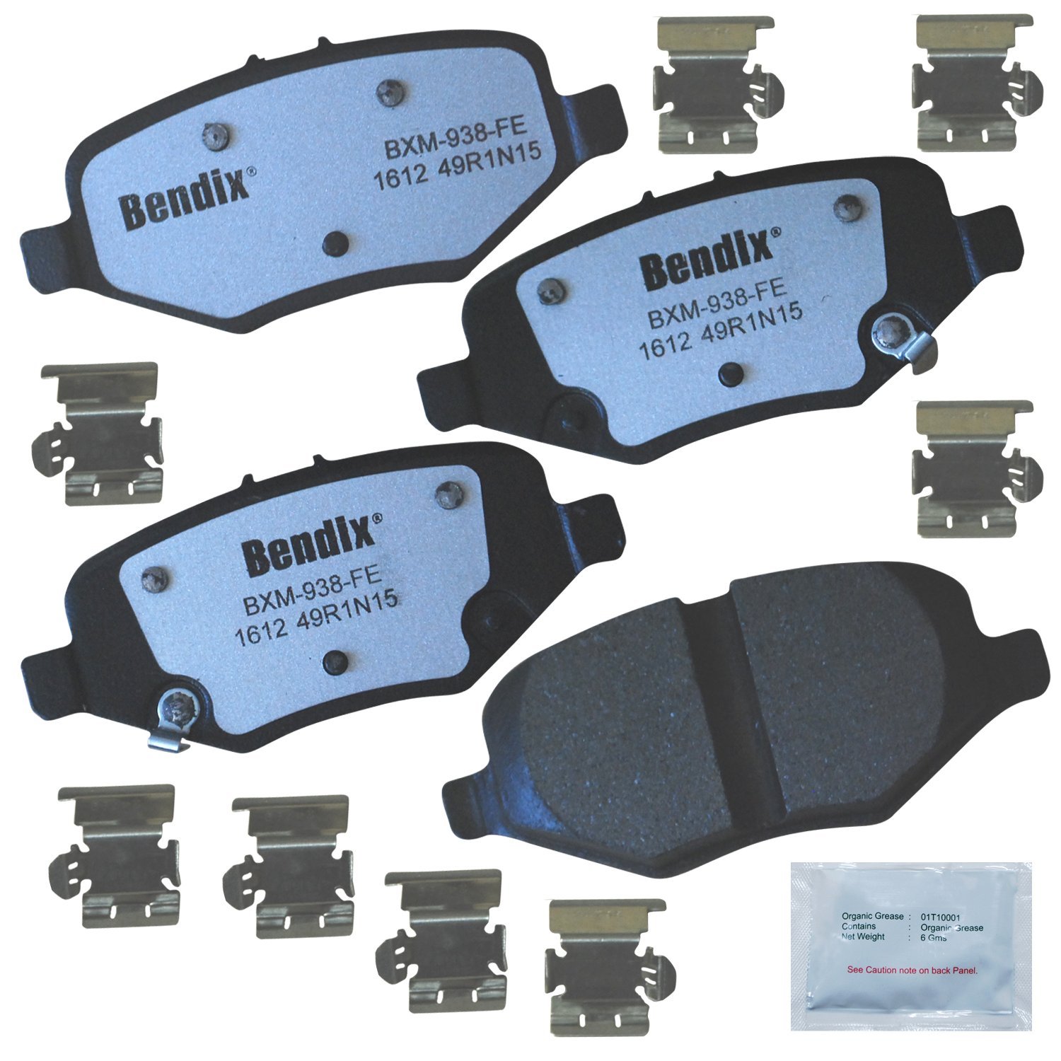 Bendix Fleet Metlok MKD1612FM Semi-Metallic Rear Brake Pads for Select Models Ford Explorer, Flex, Police Interceptor Sedan, Utility, Special Service Taurus, Lincoln MKS, MKT
