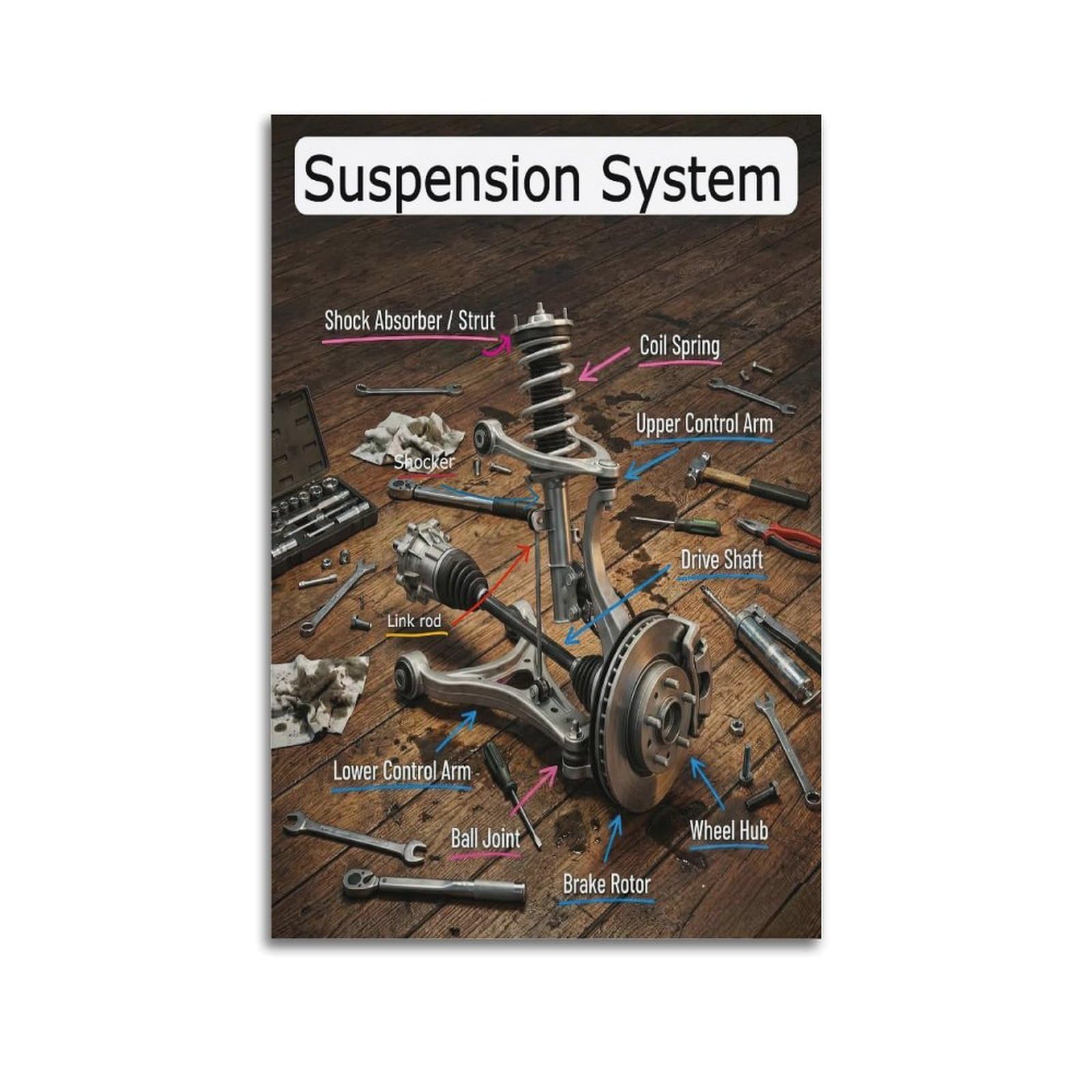 OKAHYS Suspension System Artwork Poster Decorative Painting Canvas Wall Artworks Picture 20x30inch(50x75cm)