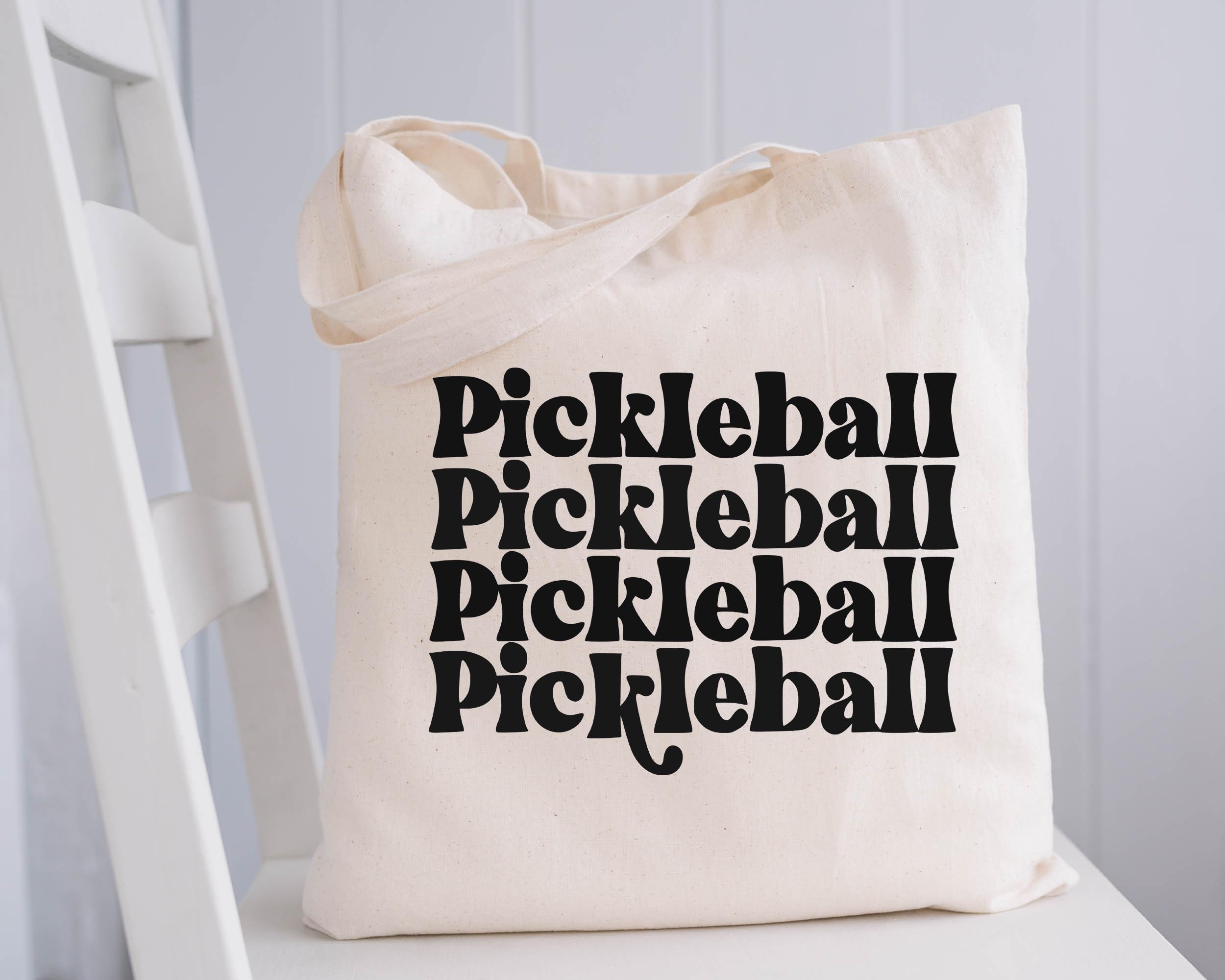 Pickleball Canvas Tote Bag - Market and Grocery Lightweight Canvas Tote - Gift for Him or Her - Retirement - Christmas - Mothers Day - Fathers Day - Birthday (Pickleball Tote)