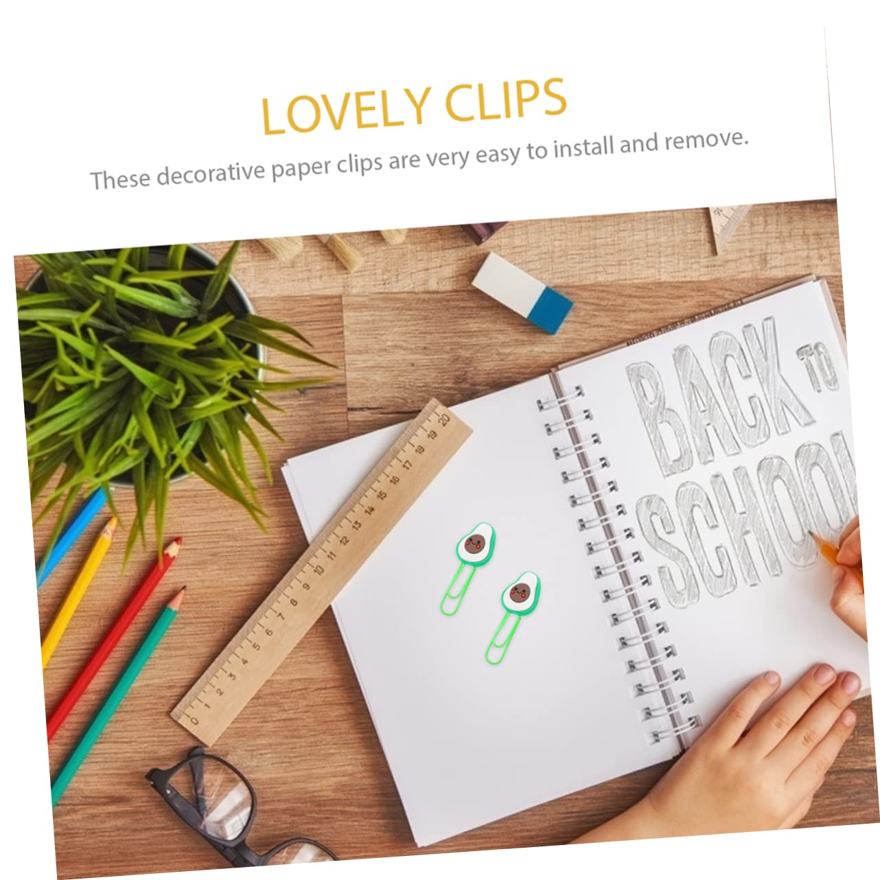 STOBOK 40stücke Avocado-förmige Büroklammern Bunten Designs Kreative Und Niedliche Papierklammern Für Schule Und Büro Zur Dokumentenorganisation