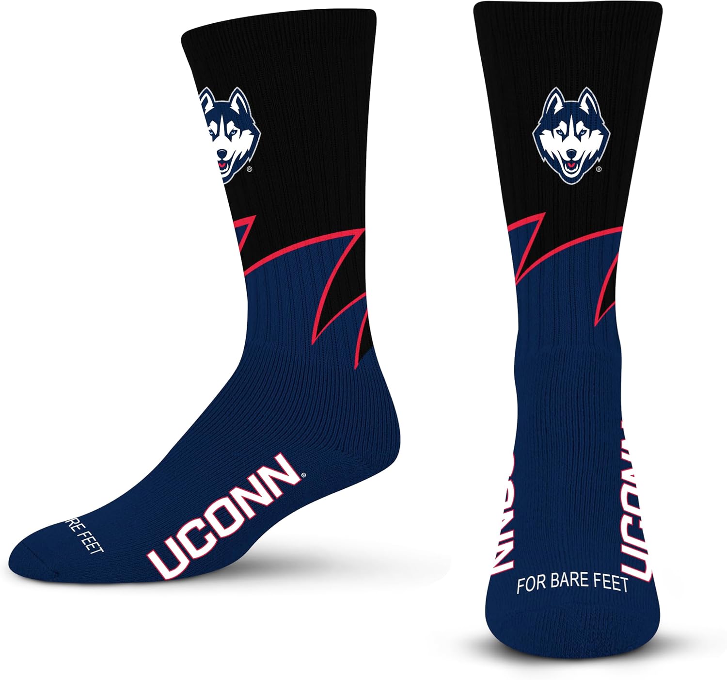 For Bare Feet NCAA Unisex Kids Black Wave Crew Sock Ncaa Youth