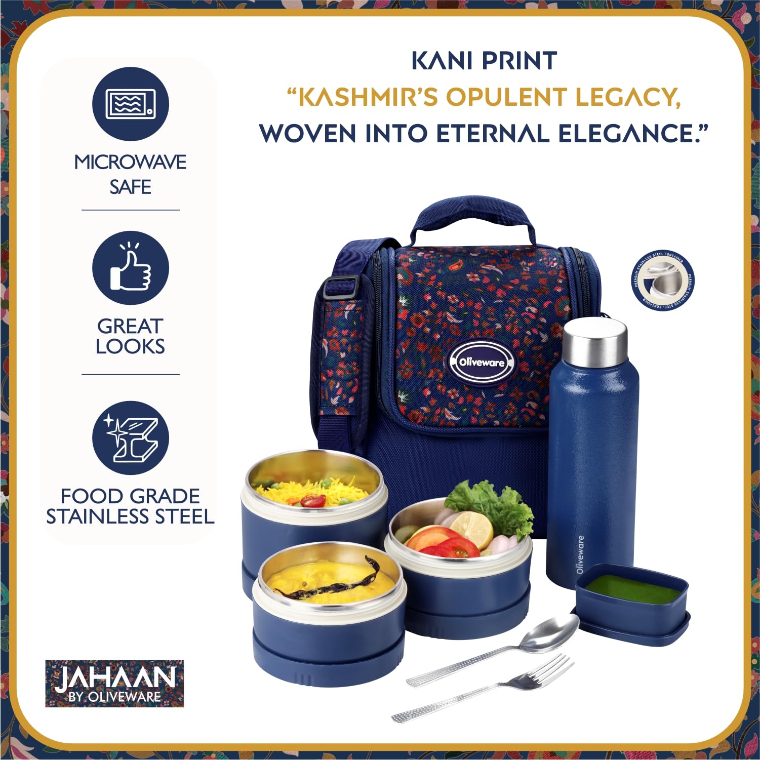 Oliveware Jahaan Lunch Box - Indian Heritage Design -4