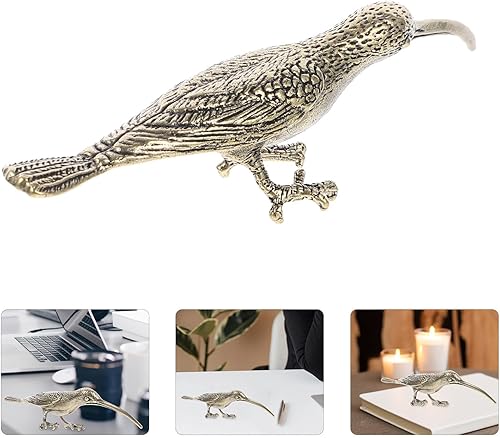 Miniatura 3 de Wakauto Figura de pájaro de latón, colibrí, de metal, de 4.52 pulgadas, modelo de colibrí, estatuas de animales, esculturas, colección de decoración
