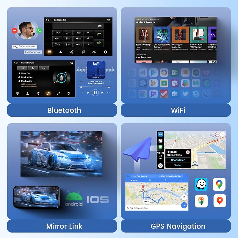 Podofo 9" Érintőképernyős DAB+ Autórádió Peugeot 308/408 (2007-2015) - 2G+64G Vezeték Nélküli CarPlay, Android, GPS, WiFi, Kormányvezérlés, 