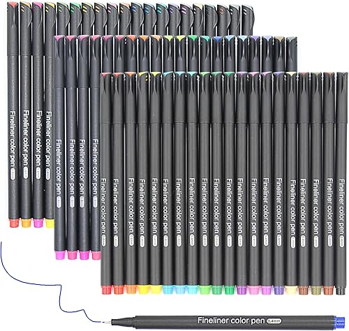 Glbum 60 bolígrafos de punta fina de colores, bolígrafos de punta fina, bolígrafos de colores, bolígrafos de planificador para adultos y niños,