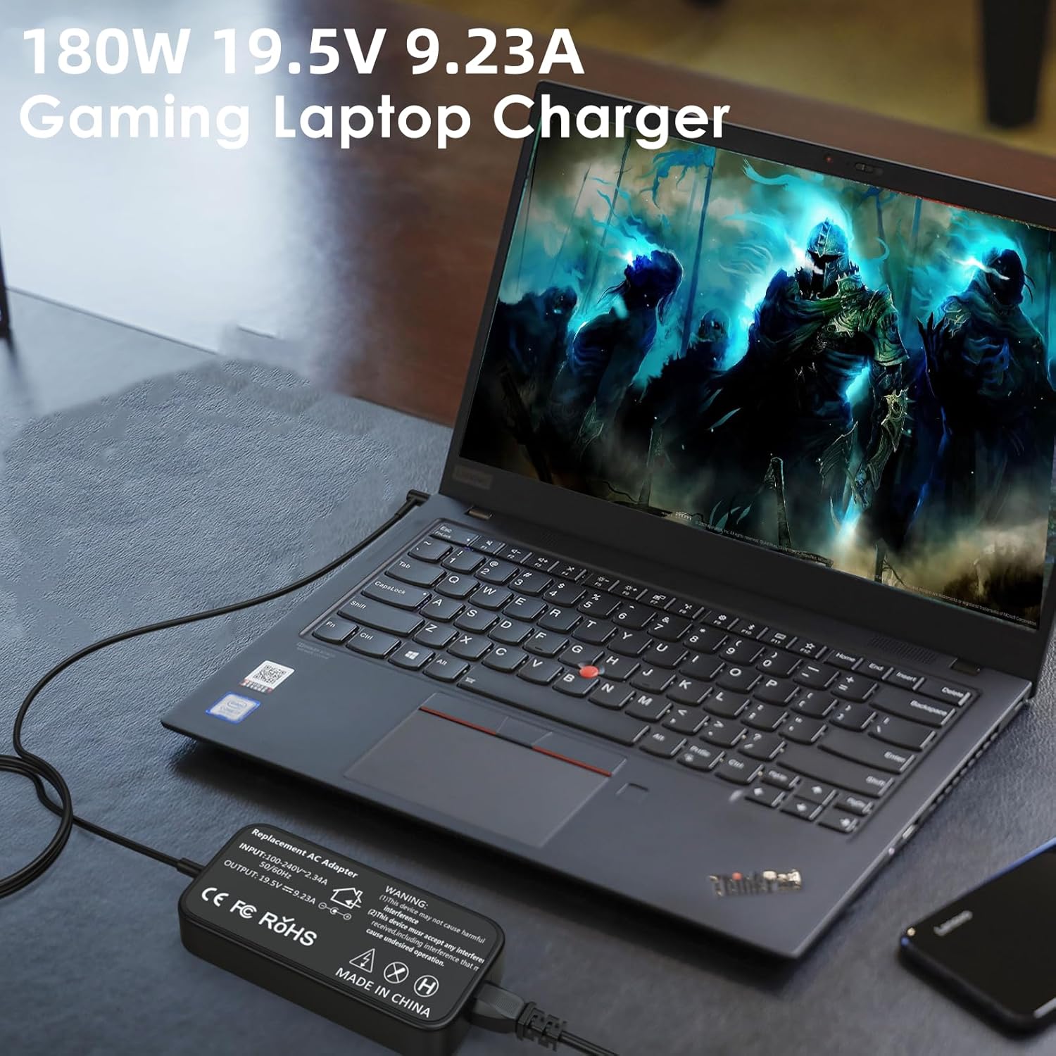 180W Power Adapter ADP-180MB F ADP-180TB H Compatible with Asus TUF Gaming F15 15.6'' F17 17.3" F16 A15 A17 A18 FX706HC FA180PM111 Business Laptop Charger 6.0 * 3.7+5.5 * 2.5mm