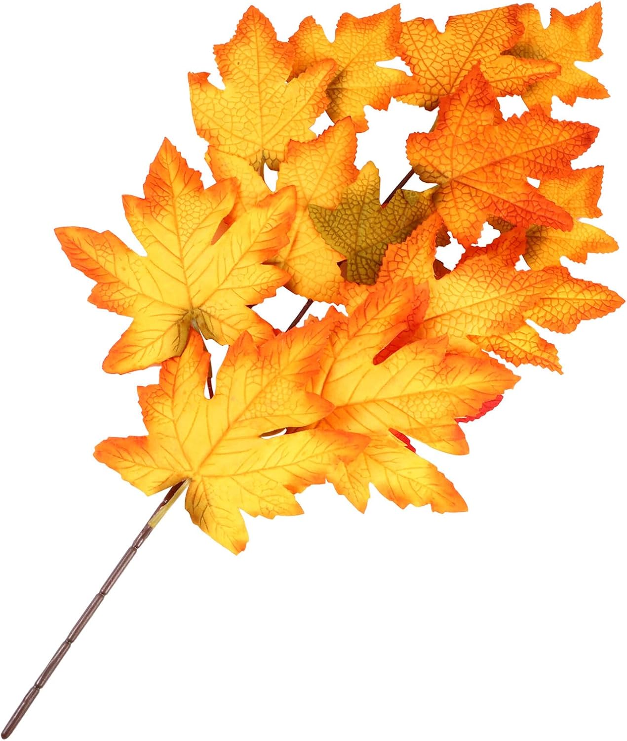 Artificial Thanksgiving Maple Shrubs Decor, Simulation Maple Leaves Yellow, Fall Faux Shrub for Autumn Home Decoration and Thanksgiving Table Centerpiece