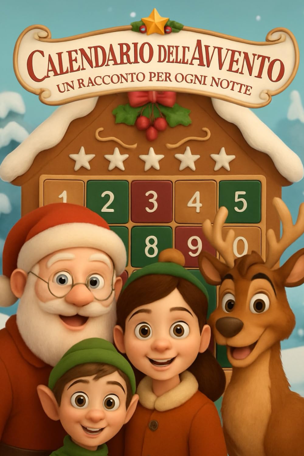 Calendario dell'Avvento Un racconto per ogni Notte: 25 Storie di Natale, Favole illustrate di Natale. Babbo Natale, Elfi, Pupazzi di Neve, Renne tanti altri personaggi.