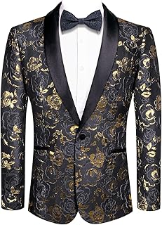 Hi-Tie Stylish Men Suit Jacket Blazer Shawl Lapel One Button Slim Fit Long Sleeve Jacket Tuxedo Party Dinner