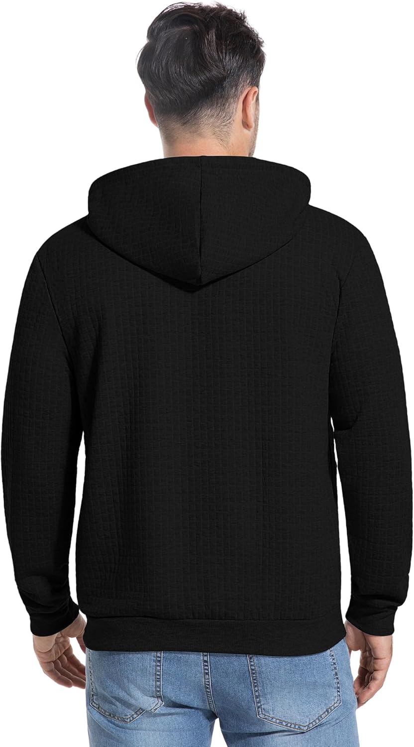 Aiyino Men's Zip Up Hoodie Lightweight Hooded Sweatshirt Jackets With Kanga Pocket - Image 5