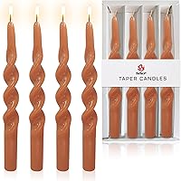 Vista 53 de Velas cónicas en espiral sin perfume, color blanco, 4 velas trenzadas de 7.5 pulgadas, hechas a mano, para cena, boda, decoración del hogar
