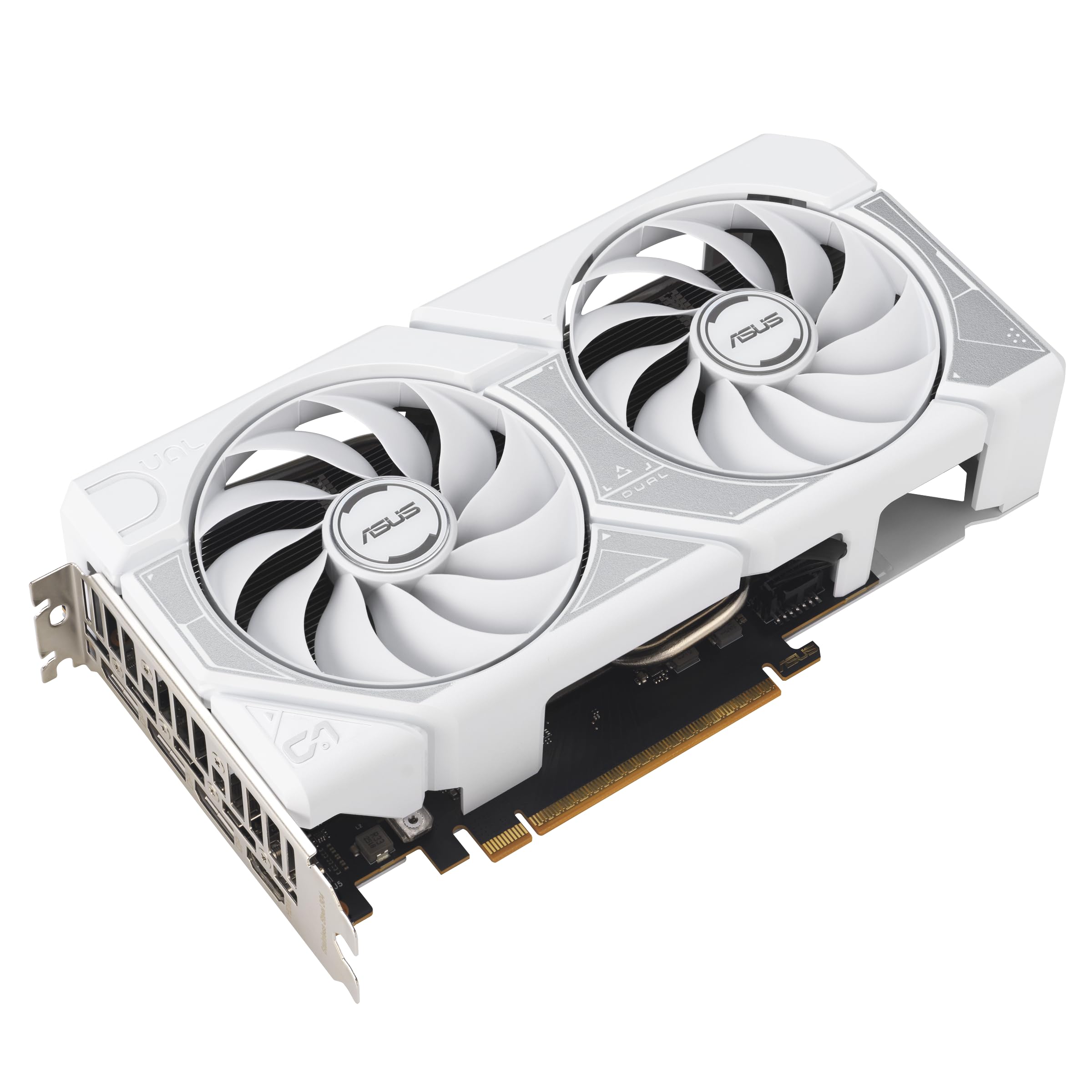 ASUS Dual GeForce RTX 5060 8GB GDDR7 White Edition (PCIe 5.0, 8GB GDDR7, DLSS 4, HDMI 2.1b, DisplayPort 2.1b, 2.5 Ranuras, diseño de Ventilador de tecnología axial, tecnología 0dB, BIOS Dual y más)