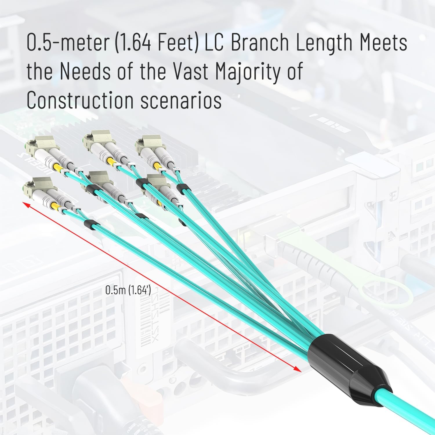 3M(10ft) MTP/MPO (APC) to 12 x LC Multimode Breakout Fiber Optic Cable, QSFP to 6 OM3 Duplex LC, QSFP+ 40/100Gbe, QSFP+ 40GBASE-PLR 4, 12 Strands
