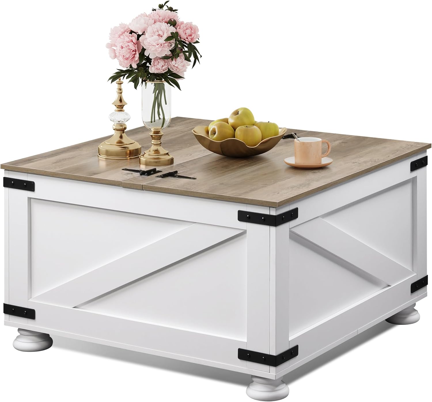 WLIVE Coffee Table, Farmhouse Flip Top Coffee Table with