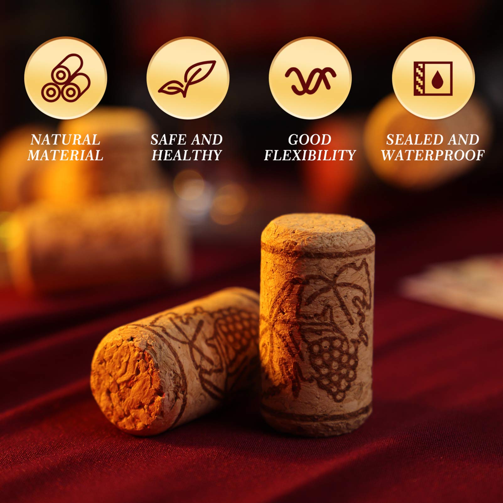 100 unids de Corchos de Vino Tapones de Botella de Corcho Natural/Corchos de Vino/Corcho para Manualidades,decoración y pasatiempos(2.1 x 4 cm) — view 8