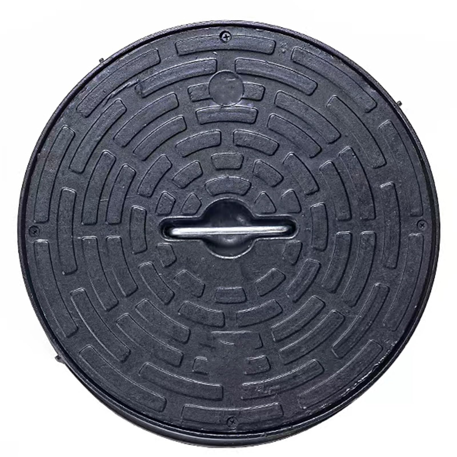 Couvercle de regard en plastique PE renforcé 45x5 cm pour jardin