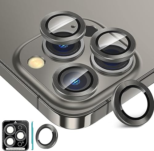 Miniatura 1 de 3+1 para iPhone 15 Pro MaxiPhone 15 Pro Protector de lente de cámara, vidrio templado 9H anti rayones Ultra HD, cubierta protectora de pantalla de