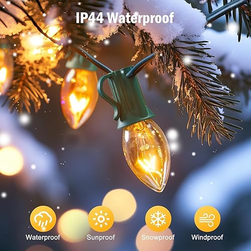 Vista 21 de Brightown - Paquete de 25 bombillas C7 de repuesto para guirnalda de luces de Navidad al aire libre, multicolor