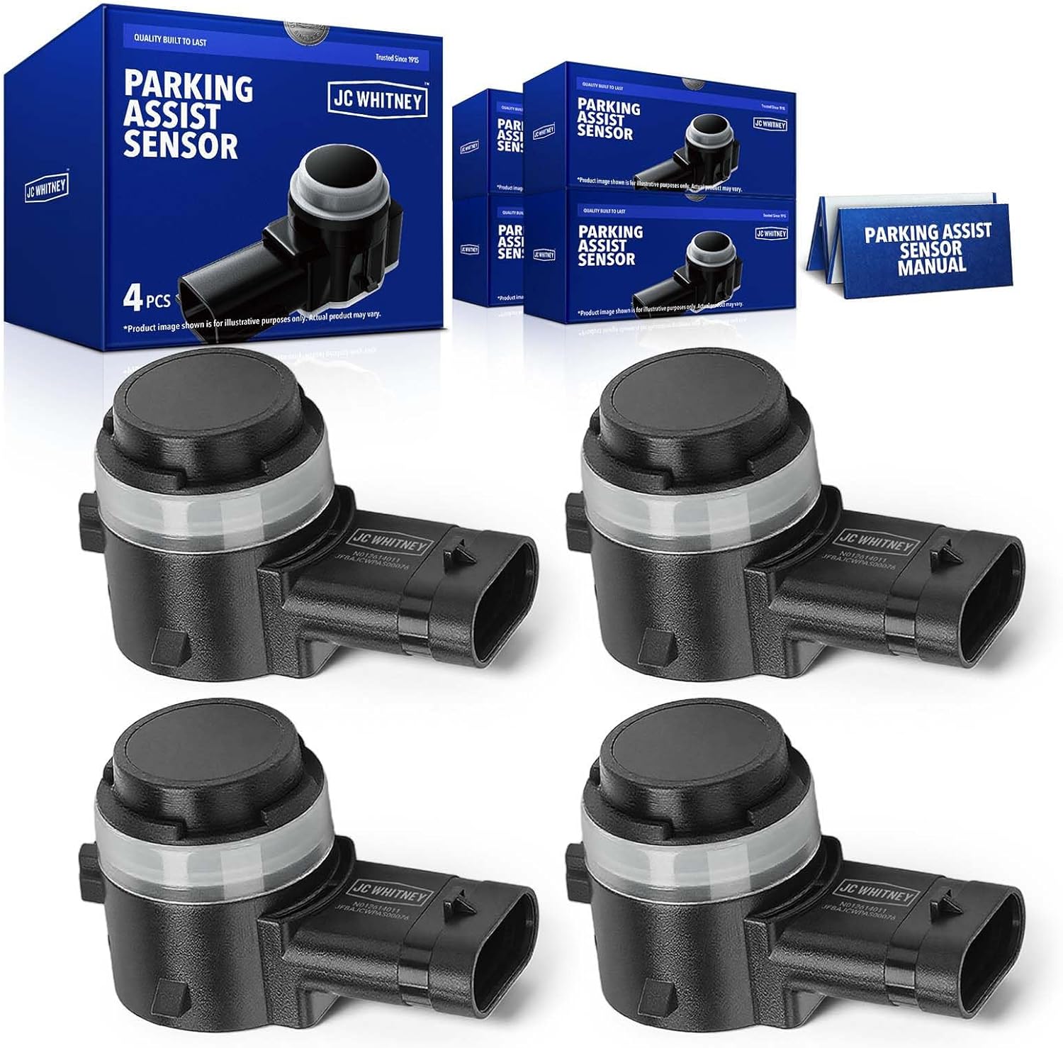 JC Whitney JFBAJCWPAS00076 Set of 4 Parking Aid Assist Sensors - Compatible with Ram 1500 2019-2022, 2500 3500 2019-2023, 4500 5500 2018-2022, Jeep Wrangler 2020-2023
